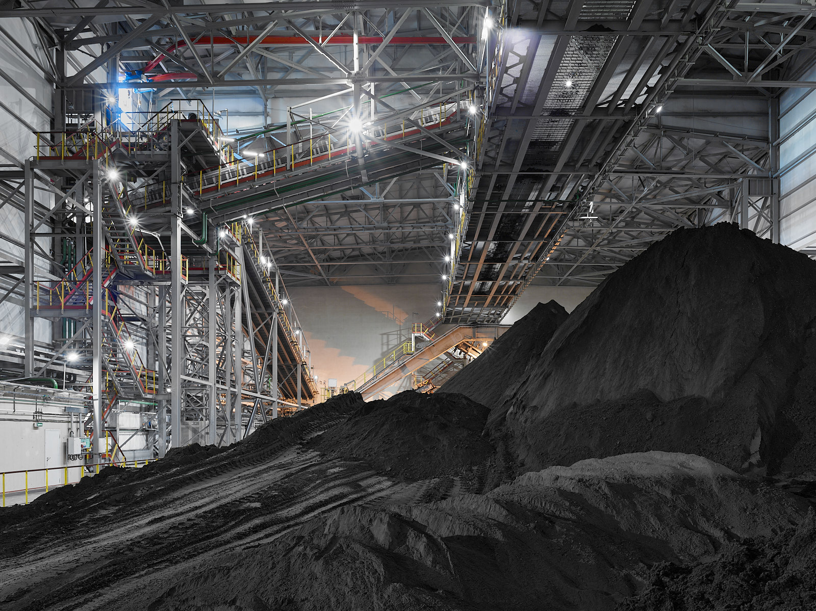 Photographed: iron concentrate in an industrial processing facility.